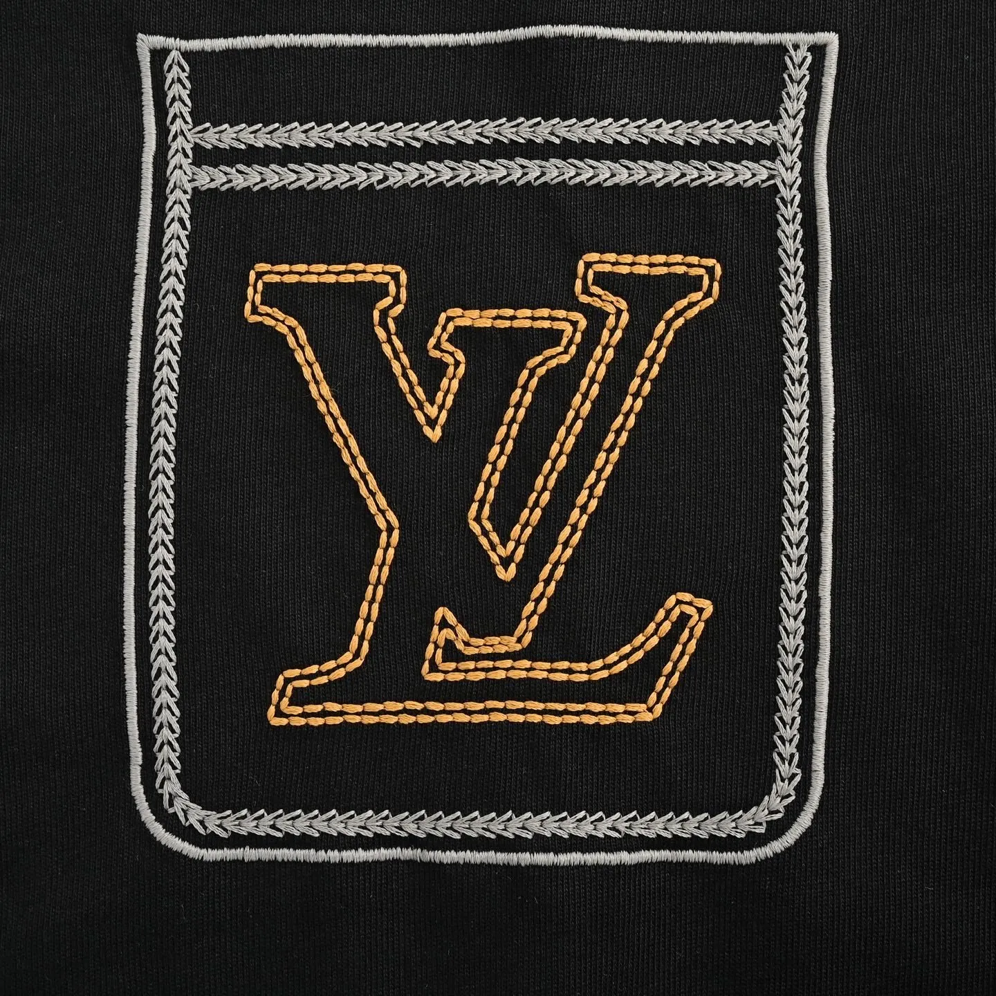Louis Vuitton/Louis Vuitton 25ss line fake pocket embroidered short sleeves